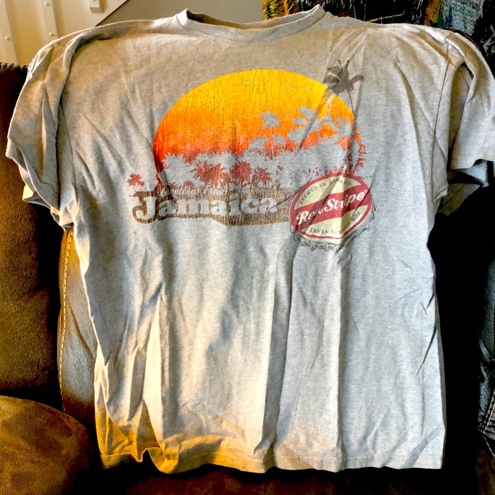 Red Stripe Tee Shirt. XL size.